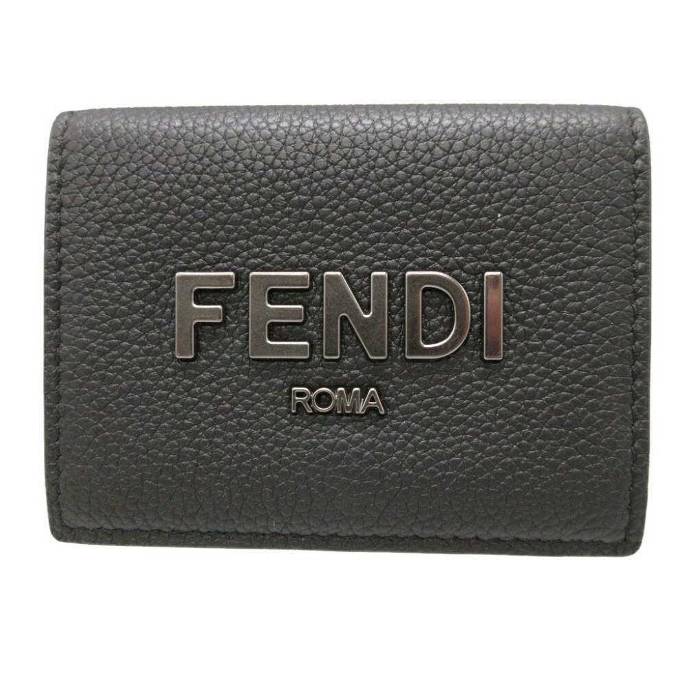 Fendi Signature Black Wallet Trifold 1266 8